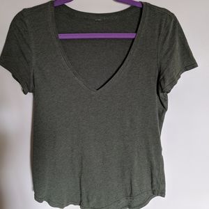 Lululemon Fatigue Green V-Neck T Shirt